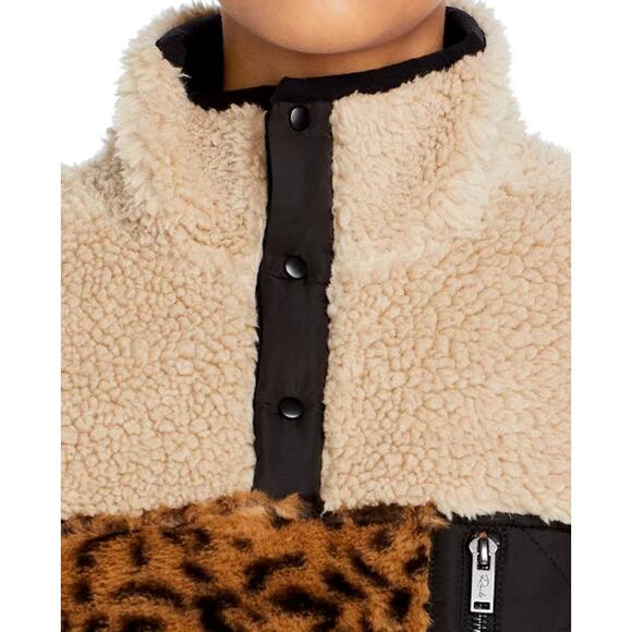 Rails Saga Colorblock Faux Fur Sweater Jacket Pockets Multi Size Small - Picture 2 of 11